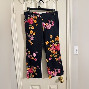 Floral Black Pants